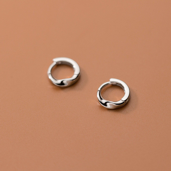 A31740 s925 sterling silver simple cute weave chic hoop earrings