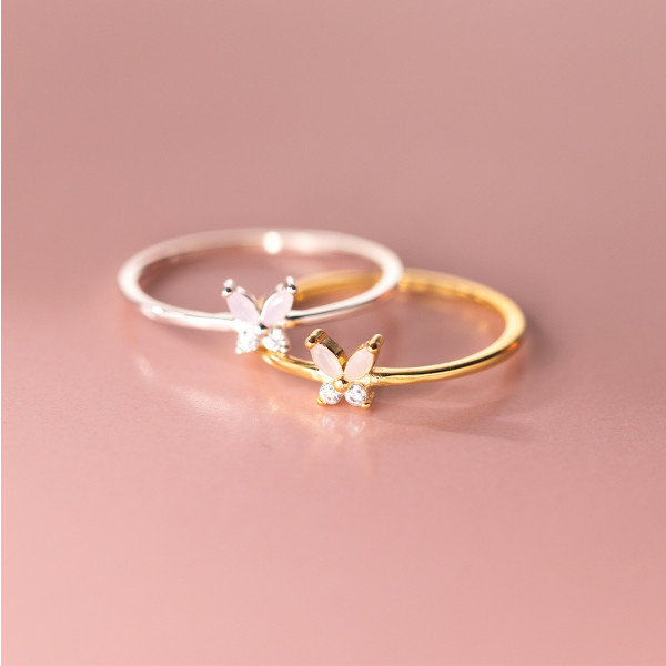 A36570 s925 sterling silver simple trendy rhinestone ring