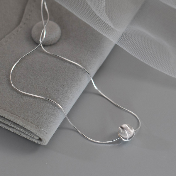 A44430 s925 silver trendy sweet cateye necklace