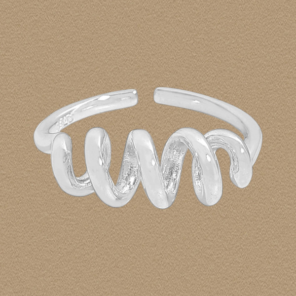 A45905 spiral adjustable sterling silver s925 ring
