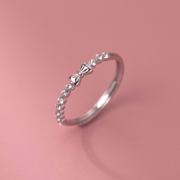 A38301 s925 sterling silver rhinestone butterfly design sweet ring
