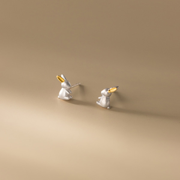 A35628 s925 sterling silver cute small white earrings
