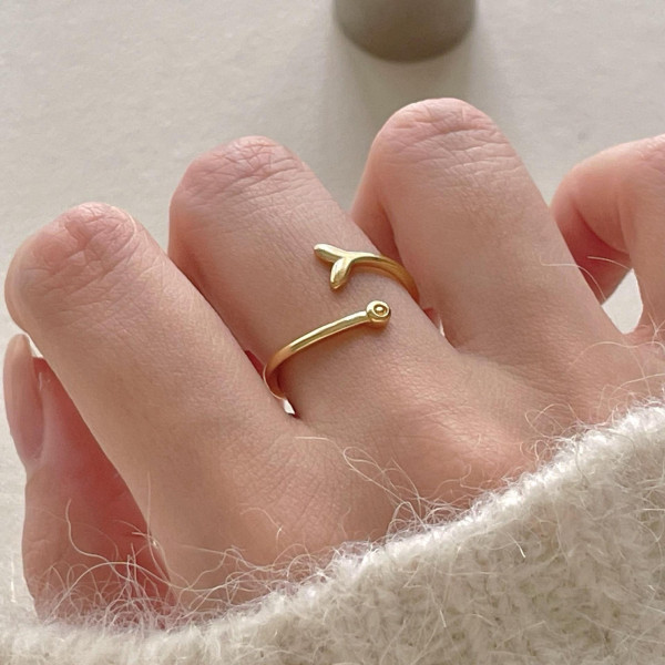 A45756 sterling silver simple fashion adjustable ring