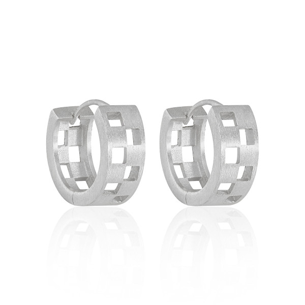 A43360 hollowed s925 sterling silver elegant circle earrings