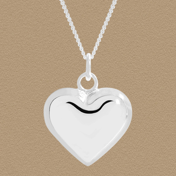 A44293 heart sterling silver s925 heartshape long necklace