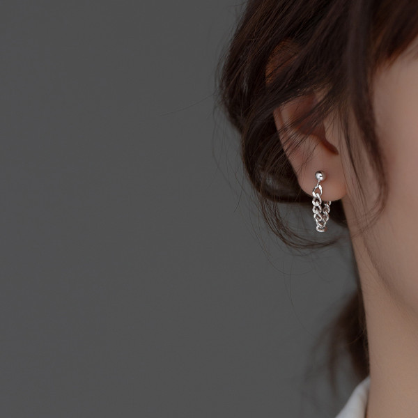 A36394 s925 sterling silver chain unique earrings