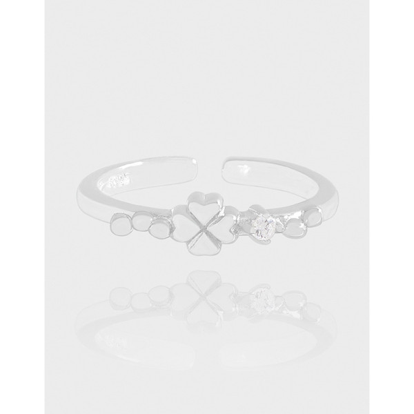 A42789 design heart cubic zirconia adjustable sterling silver s925 ring