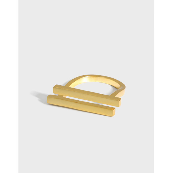 A36591 design minimalist geometric doublelayer bar qualitys925 sterling silver ring