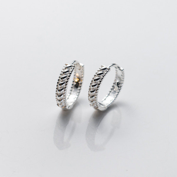 A39662 s925 sterling silver simple twist trendy elegant earrings