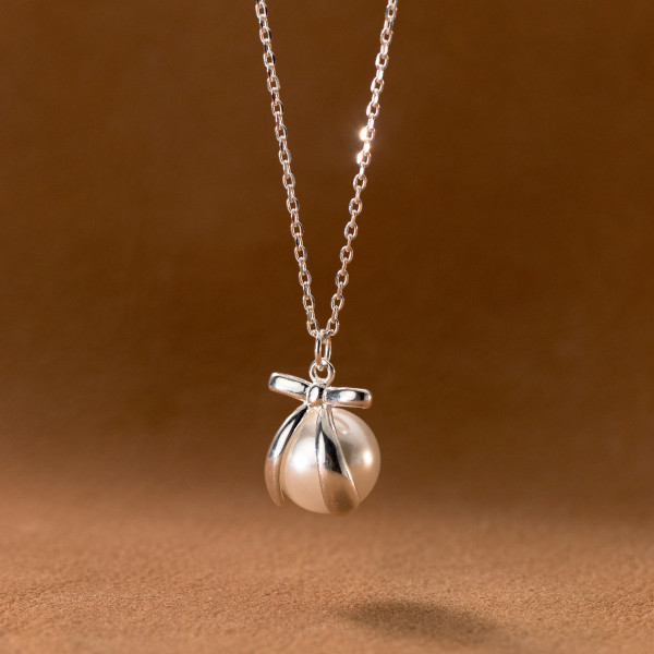 A41069 s925 sterling silver butterfly artificial pearl elegant necklace
