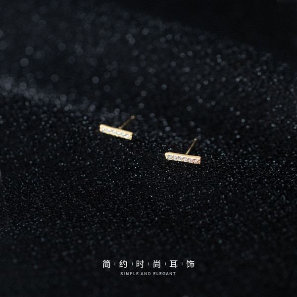 A33726 s925 sterling silver simple earrings