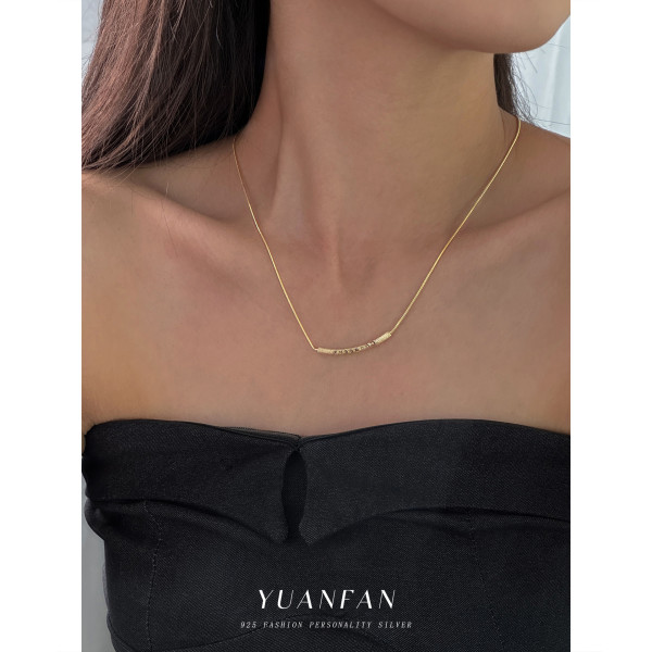 A43003 s925 sterling silver design letter initial minimalist choker necklace