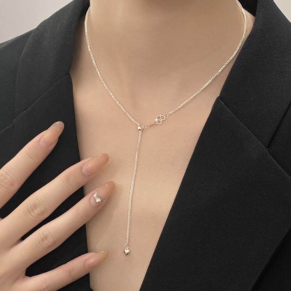 A42154 silver heart heartshape necklace