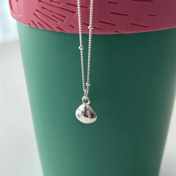 A41706 sterling silver simple elegant necklace