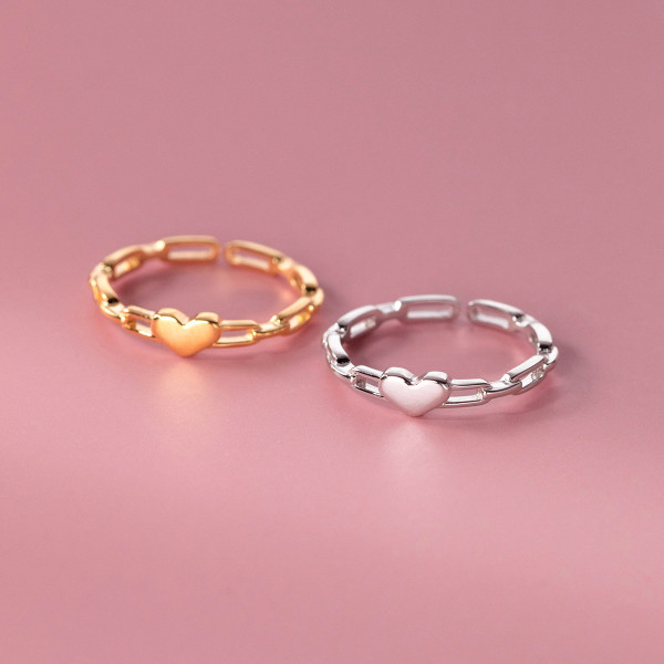 A38407 s925 sterling silver dainty heart ring