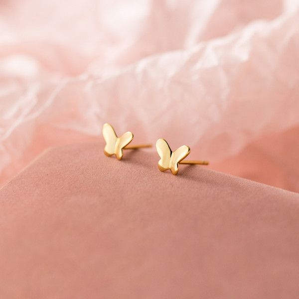 A43334 s925 sterling silver trendy sweet butterfly stud cute elegant earrings