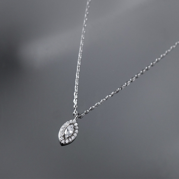 A36760 s925 sterling silver chic rhinestone eye trendy sweet necklace