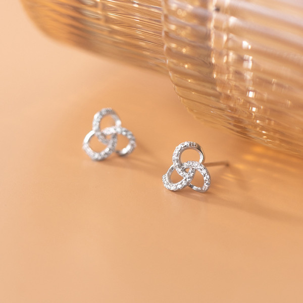 A35977 s925 sterling silver trendy hollowed earrings