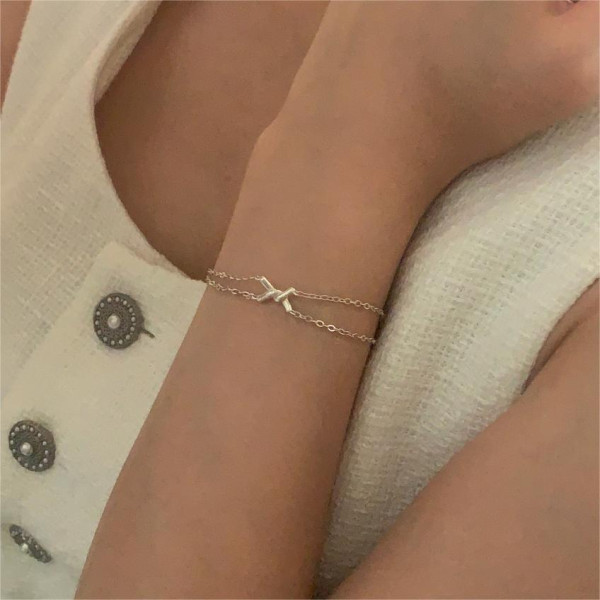 A40349 sterling silver charm simple fashion bracelet