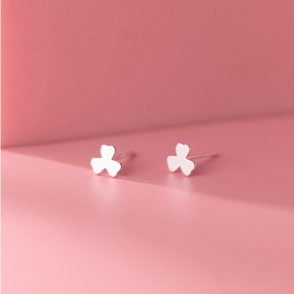 A35965 s925 sterling silver cute simple fashion flower chic earrings