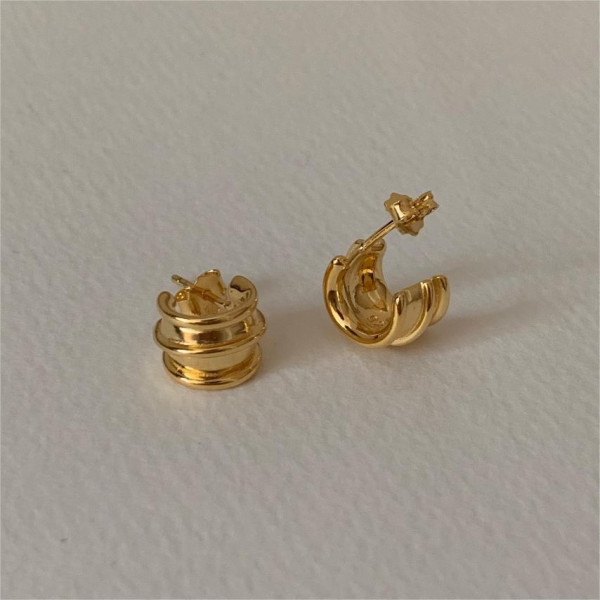 A42667 sterling silver stud earrings simple elegant earrings
