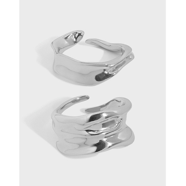 A33458 design irregular wrinkled qualitys925 sterling silver adjustable ring