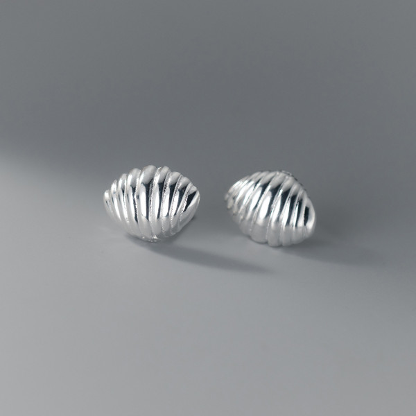 A37535 s925 sterling silver shell bar stud design elegant earrings