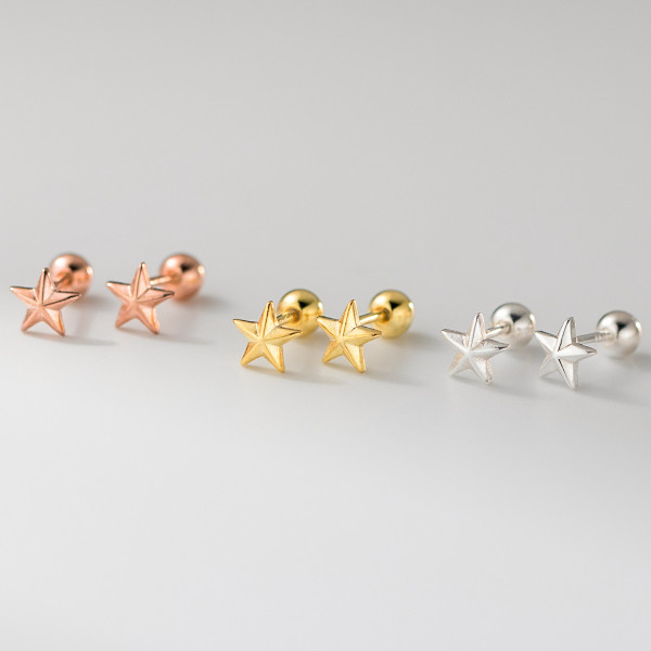 A46315 s925 sterling silver sweet elegant stud earrings