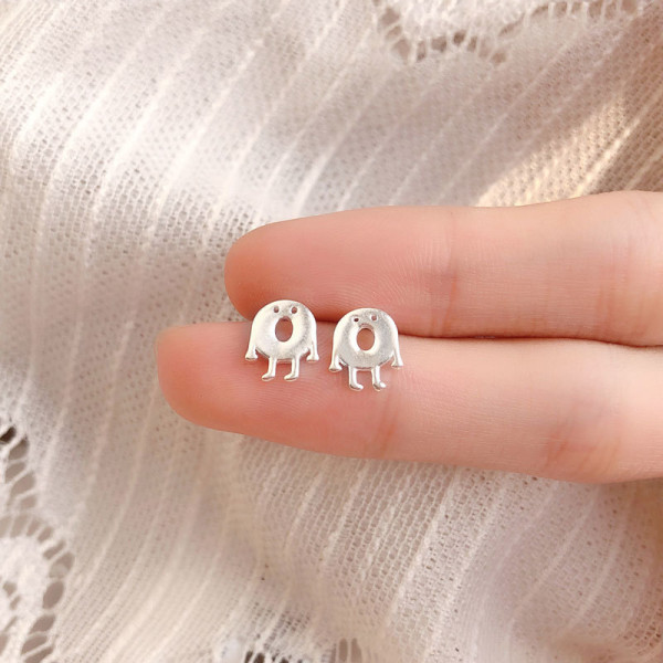 A39795 s925 silver stud earrings cute earrings