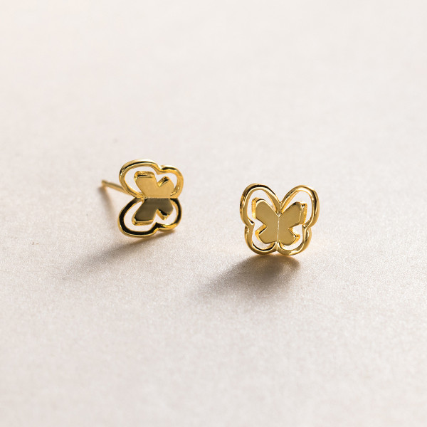 A40005 s925 sterling silver design butterfly stud sweet elegant dainty earrings