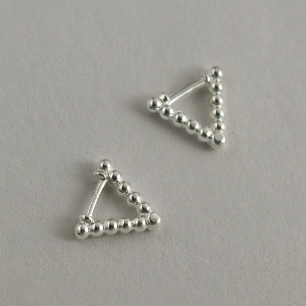 A41542 s925 sterling silver triangle geometric bead simple fashion earrings