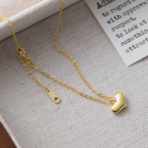 A44380 s925 silver trendy sweet unique simple heart necklace