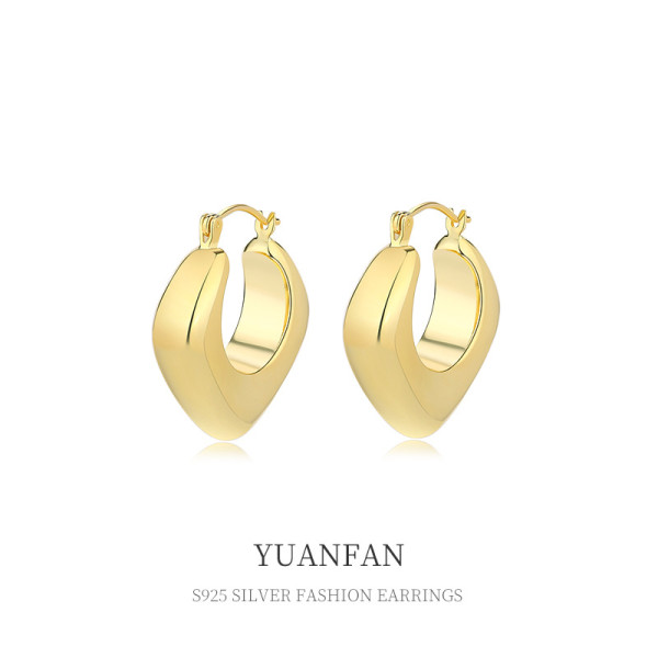 A35665 s925 sterling silver metal irregular small earrings