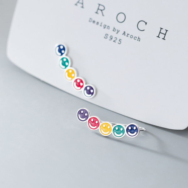 A36389 s925 sterling silver unique cute circle earrings