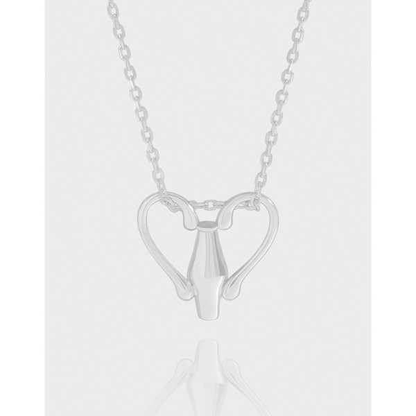 A42607 design geometric unique heartshape sterling silver s925 necklace