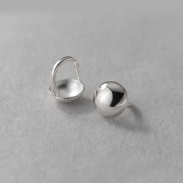 A37900 s925 sterling silver circle design elegant earrings
