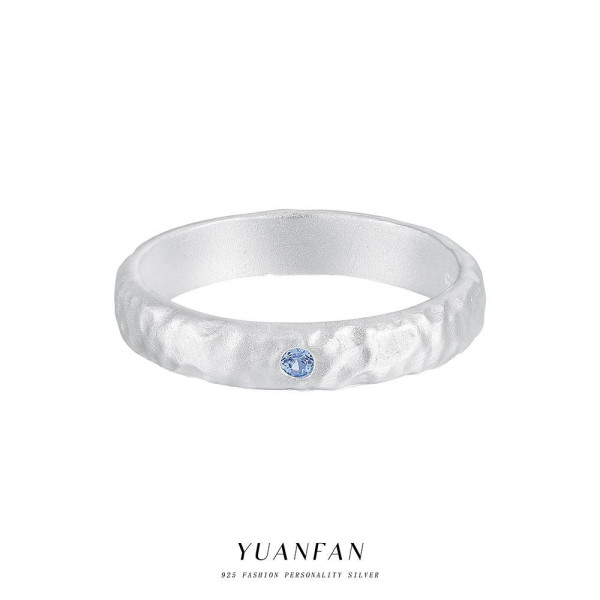 A43411 s925 sterling silver simple cubic zirconia unique ring