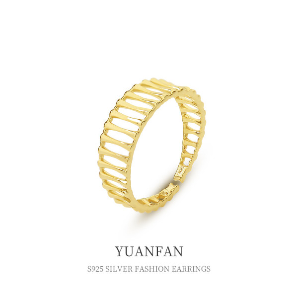 A37806 unique hollowed sterling silver fashion adjustable ring