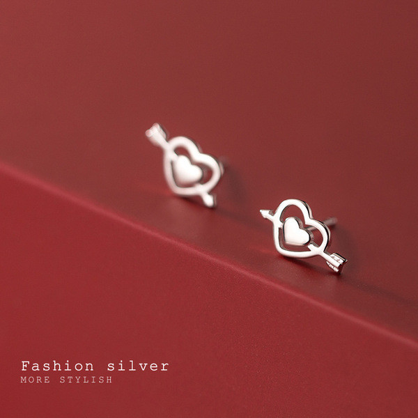 A31738 s925 sterling silver sweet hollowed earrings