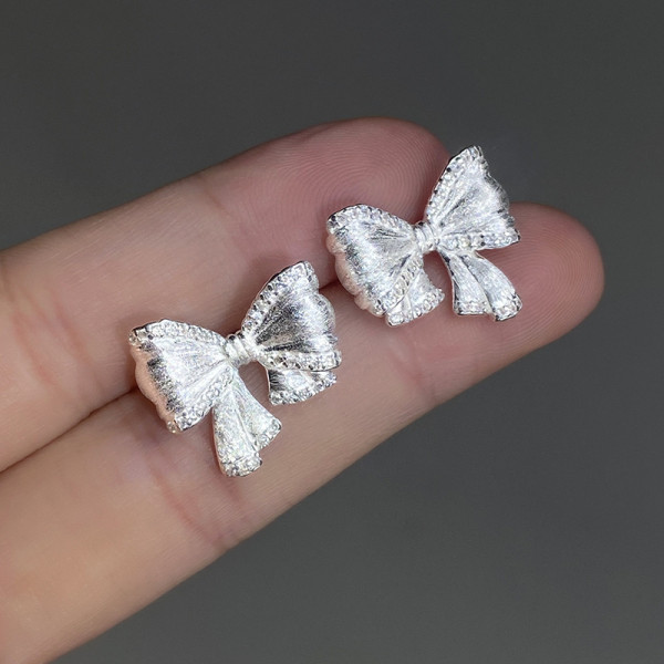A39741 s925 sterling silver rhinestone butterfly stud design earrings
