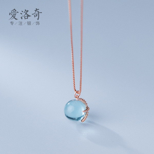 A33043 s925 sterling silver simple starfish necklace