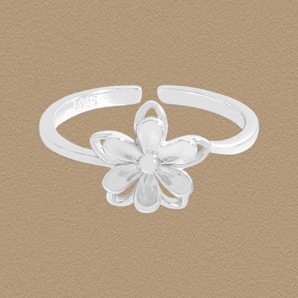 A45494 double layered flower adjustable sterling silver s925 ring