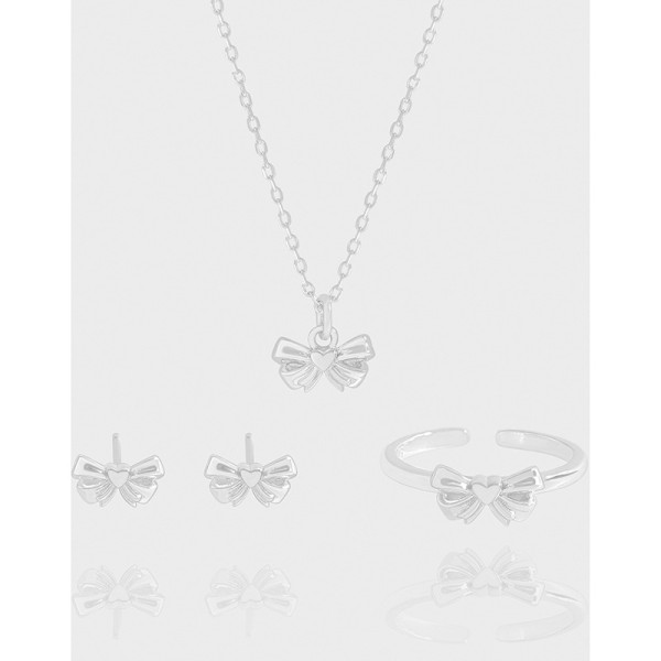 A42630 design butterfly heart sterling silver s925 stud earrings ring