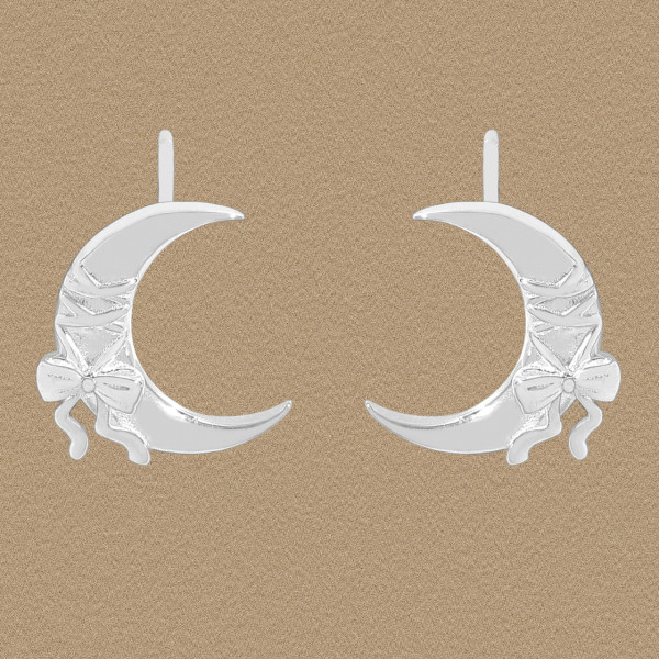 A45217 butterfly moon stud sterling silver s925 earrings