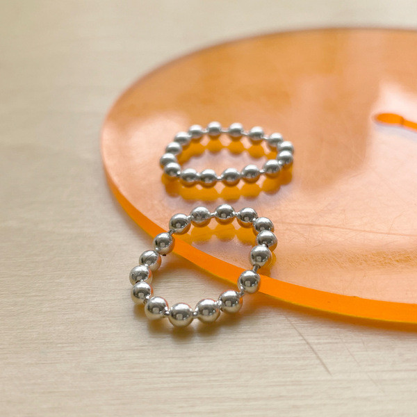 A33468 minimalist 925 sterling silver bead ring