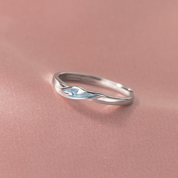 A37904 s925 sterling silver blue design elegant ring
