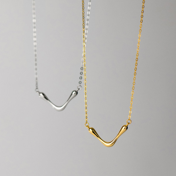 A36925 s925 sterling silver simple chic unique necklace