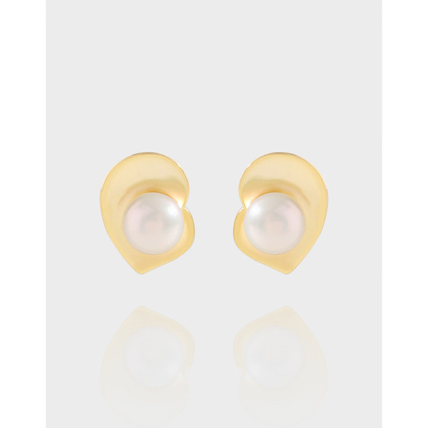 A38852 design heart pearl stud sterling silver s925 quality earrings