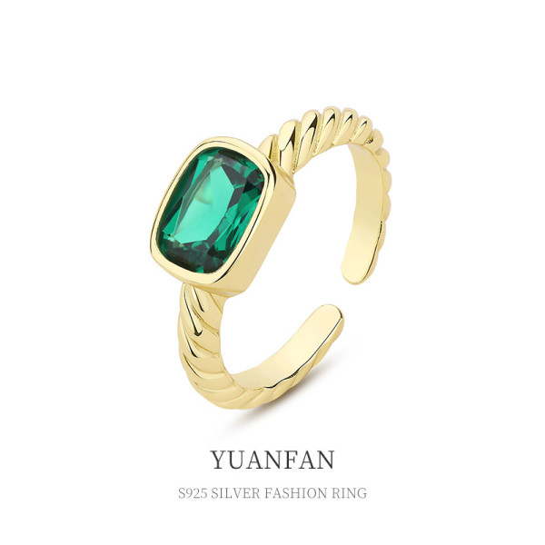 A36237 s925 sterling silver metal twist spiral ring