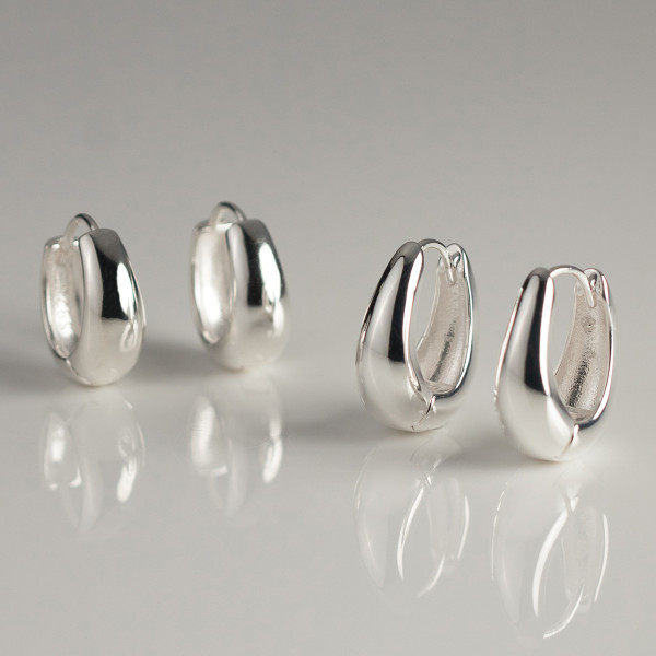 A39009 s925 silver simple elegant unique earrings